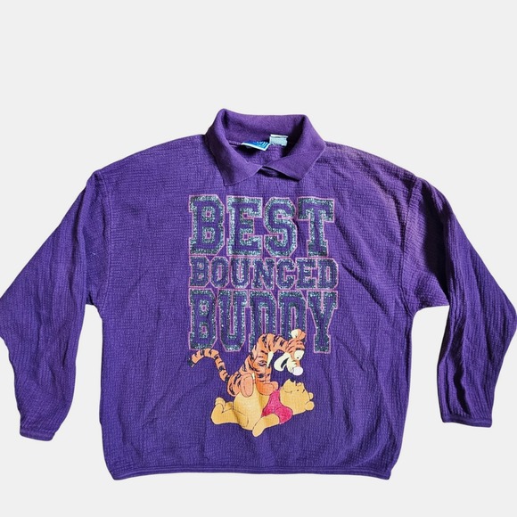 Vintage Disney Winnie the Pooh Tigger Best Bounced Buddy Sweatshirt L 90s Retro - Picture 1 of 10